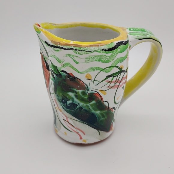 Art Studio Pottery Creamer/Pitcher with Jalapeño Peppers Signed - Picture 2 of 9